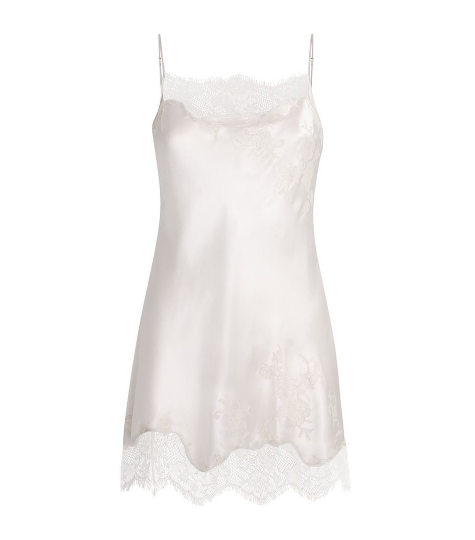 Carine Gilson Womens Silk-Lace Louise Slip Dress Nacre / Nacre