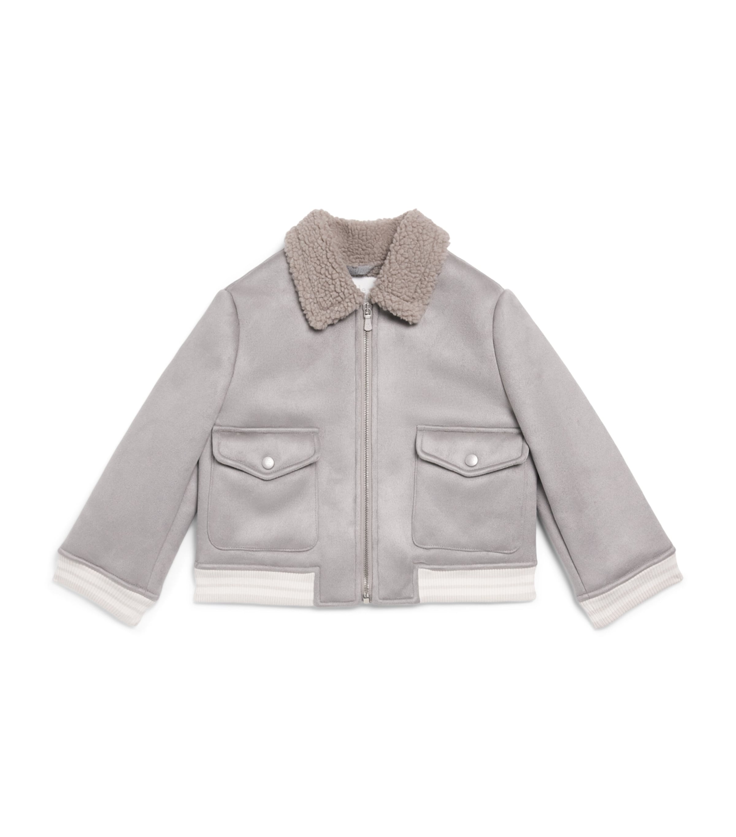 Eleventy Kids Collar Bomber Jacket (2-16 Years) Grey