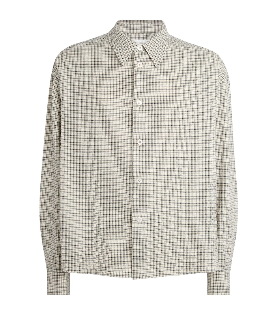 Studio Nicholson Mens Nostra Check Shirt Parchment / Black