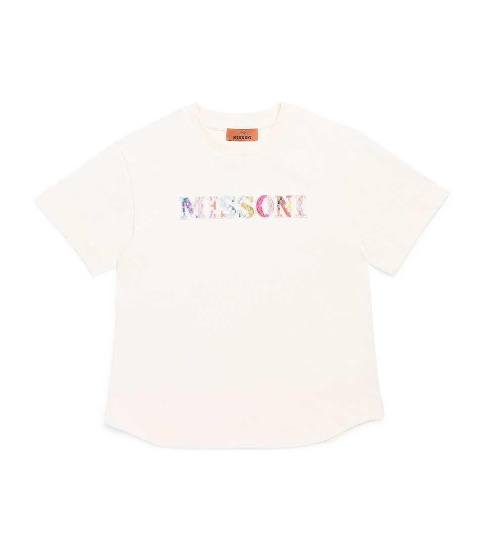 Missoni Kids Cotton Logo-Embroidered T-Shirt (4-14 Years) Ivory
