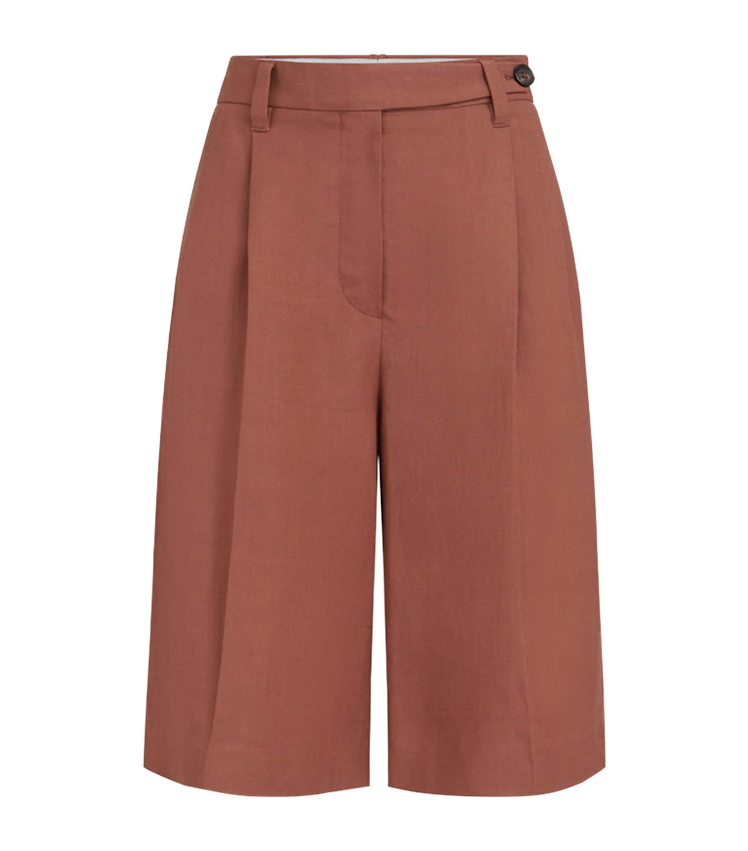 Twill Pleated Shorts