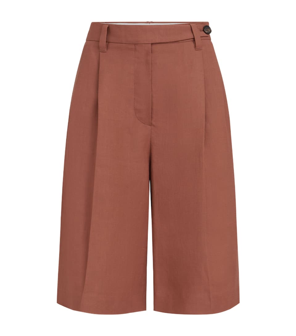 Twill Pleated Shorts