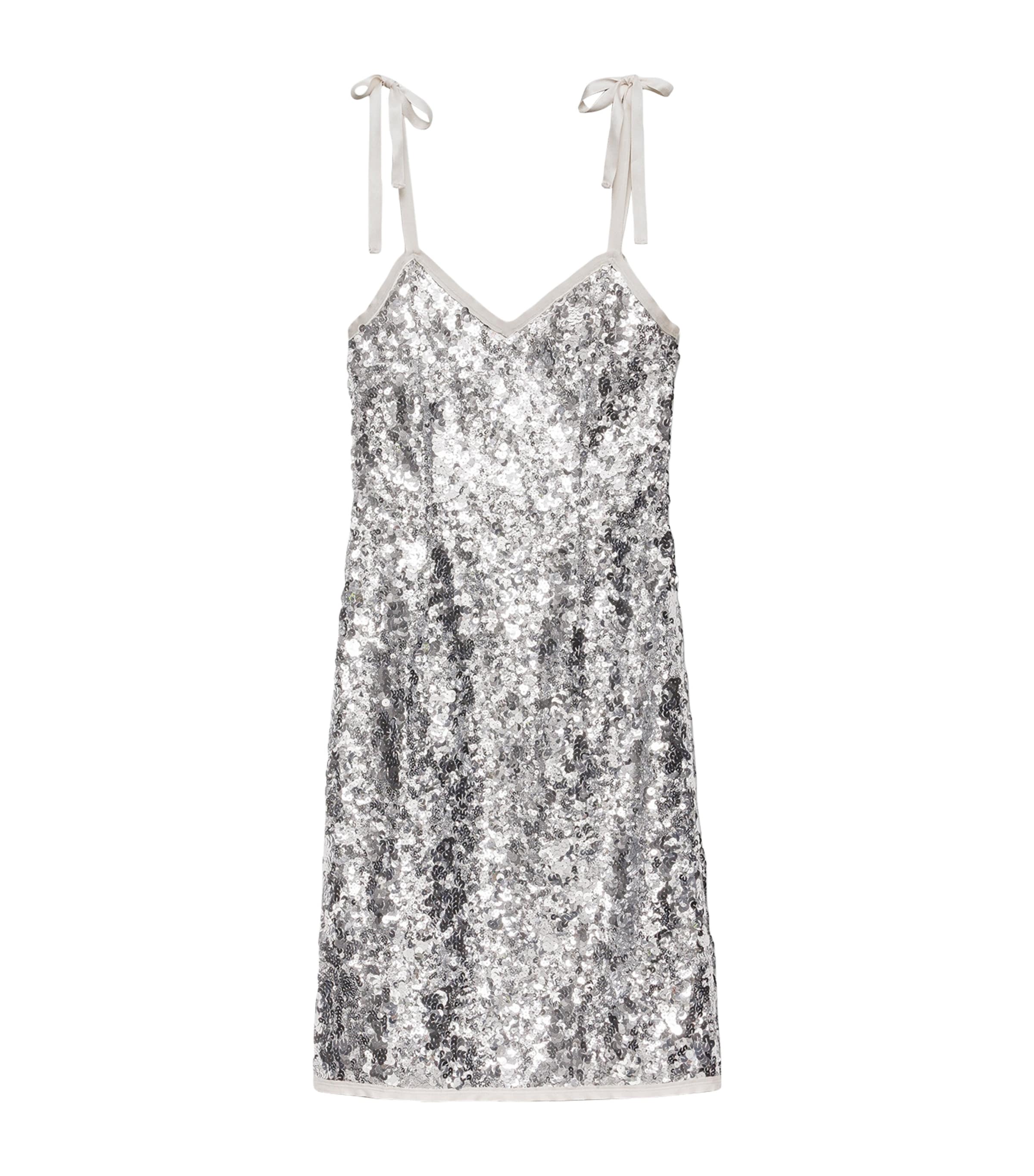 Sequin-Embellished Mini Dress