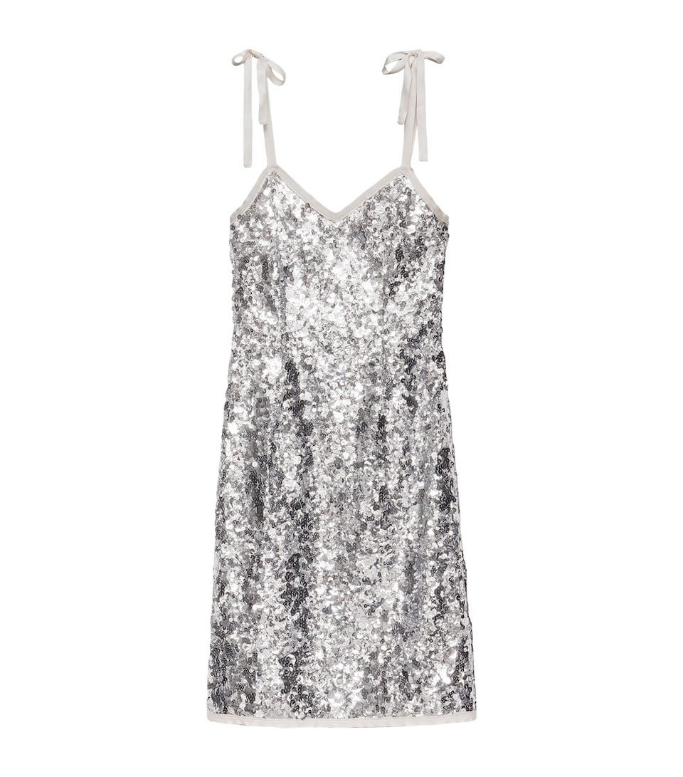 Sequin-Embellished Mini Dress