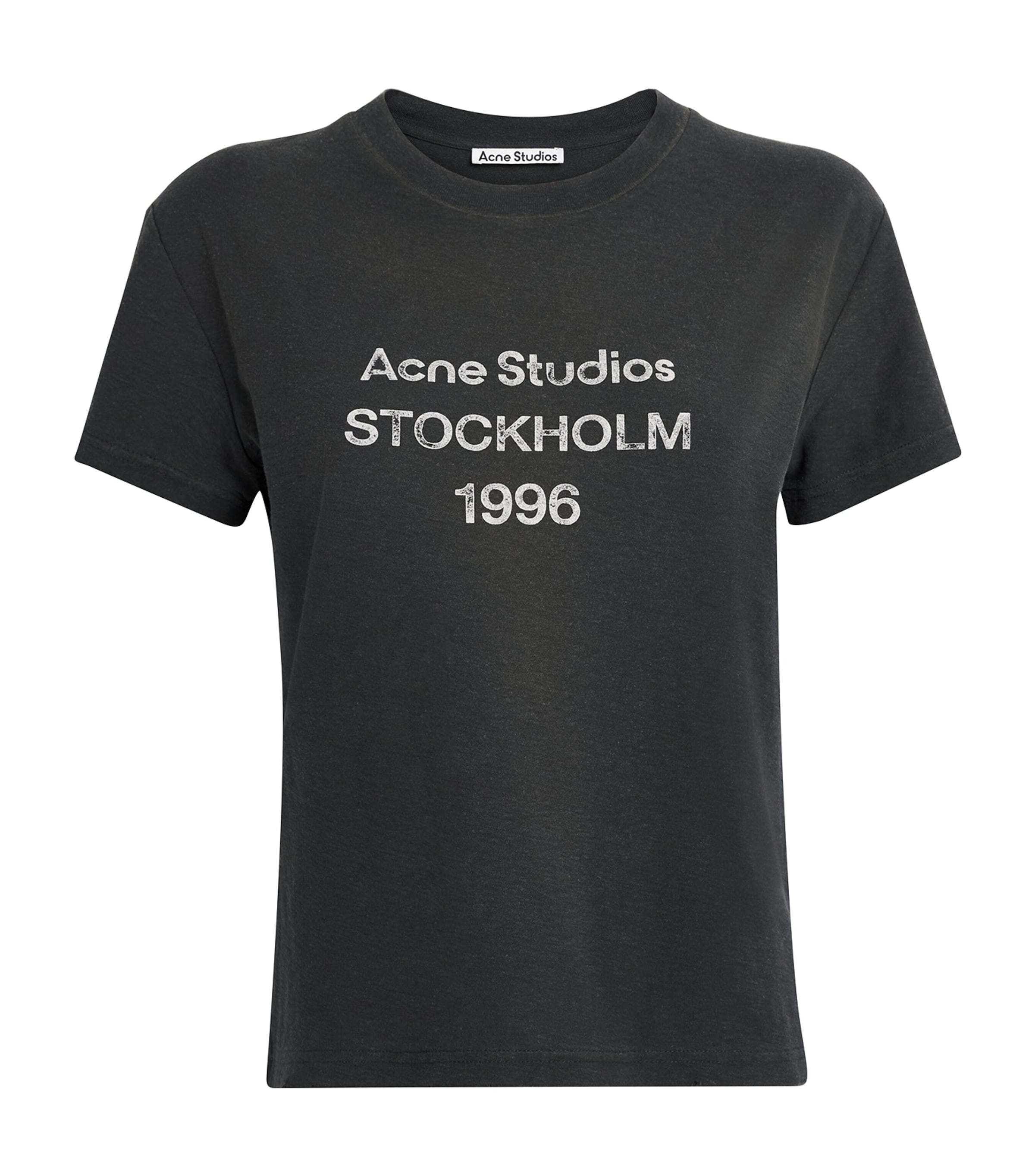 Acne Studios Womens Sprayed Logo T-Shirt Black
