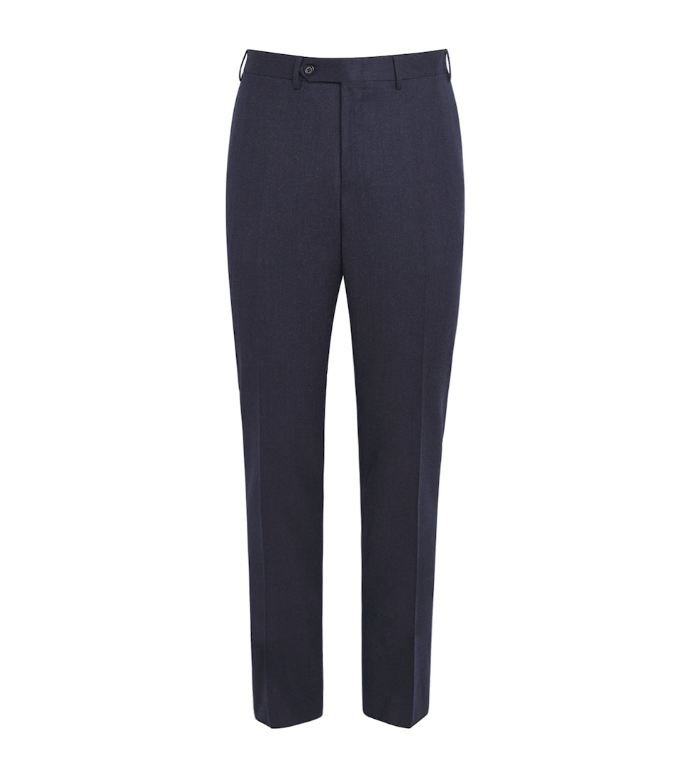 Canali Mens Wool Slim Tailored Trousers Navy