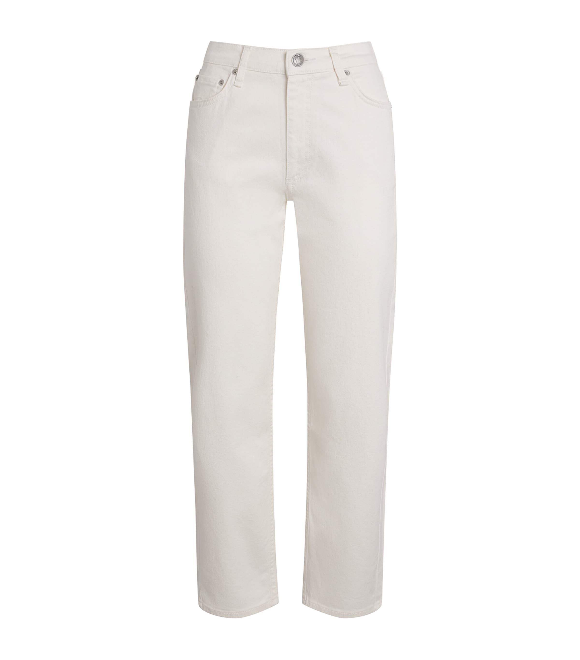 Rag & Bone Womens Harlow Mid-Rise Straight Jeans White
