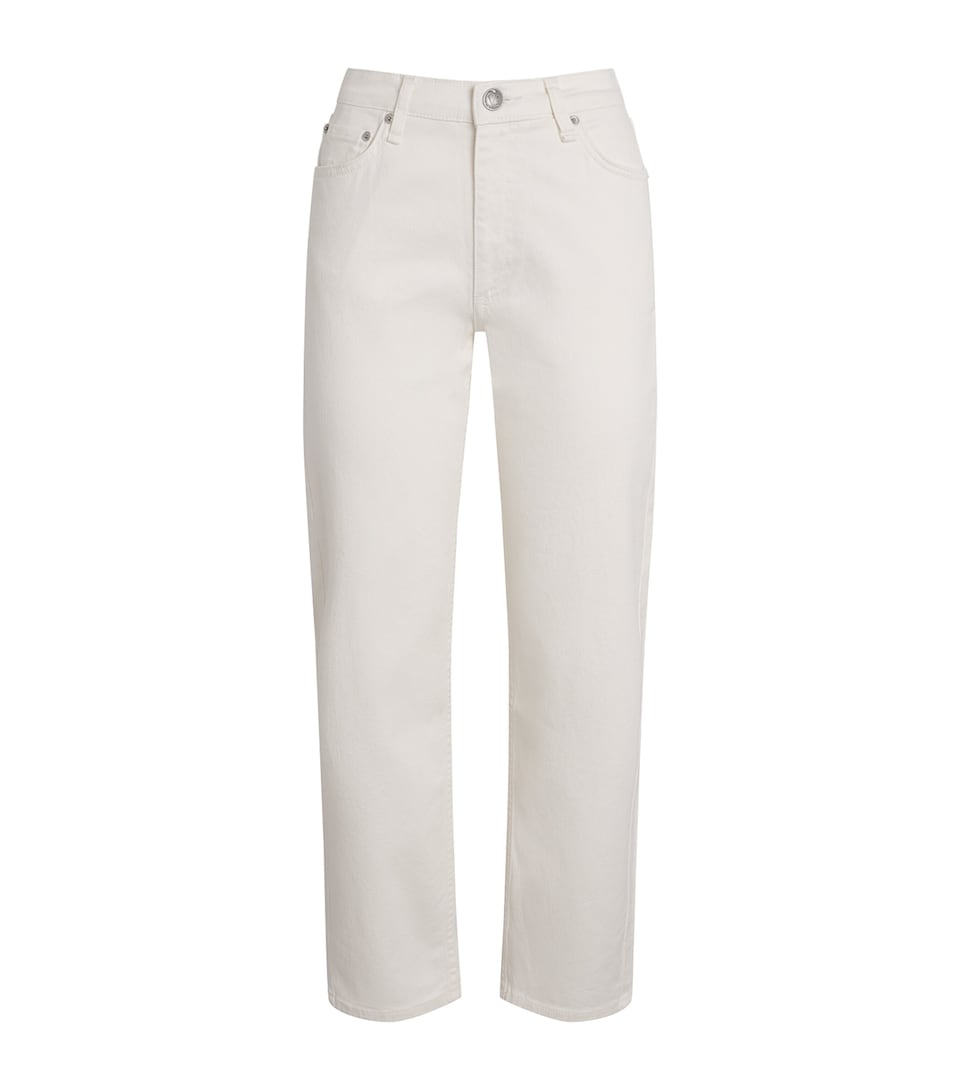 Rag & Bone Womens Harlow Mid-Rise Straight Jeans White
