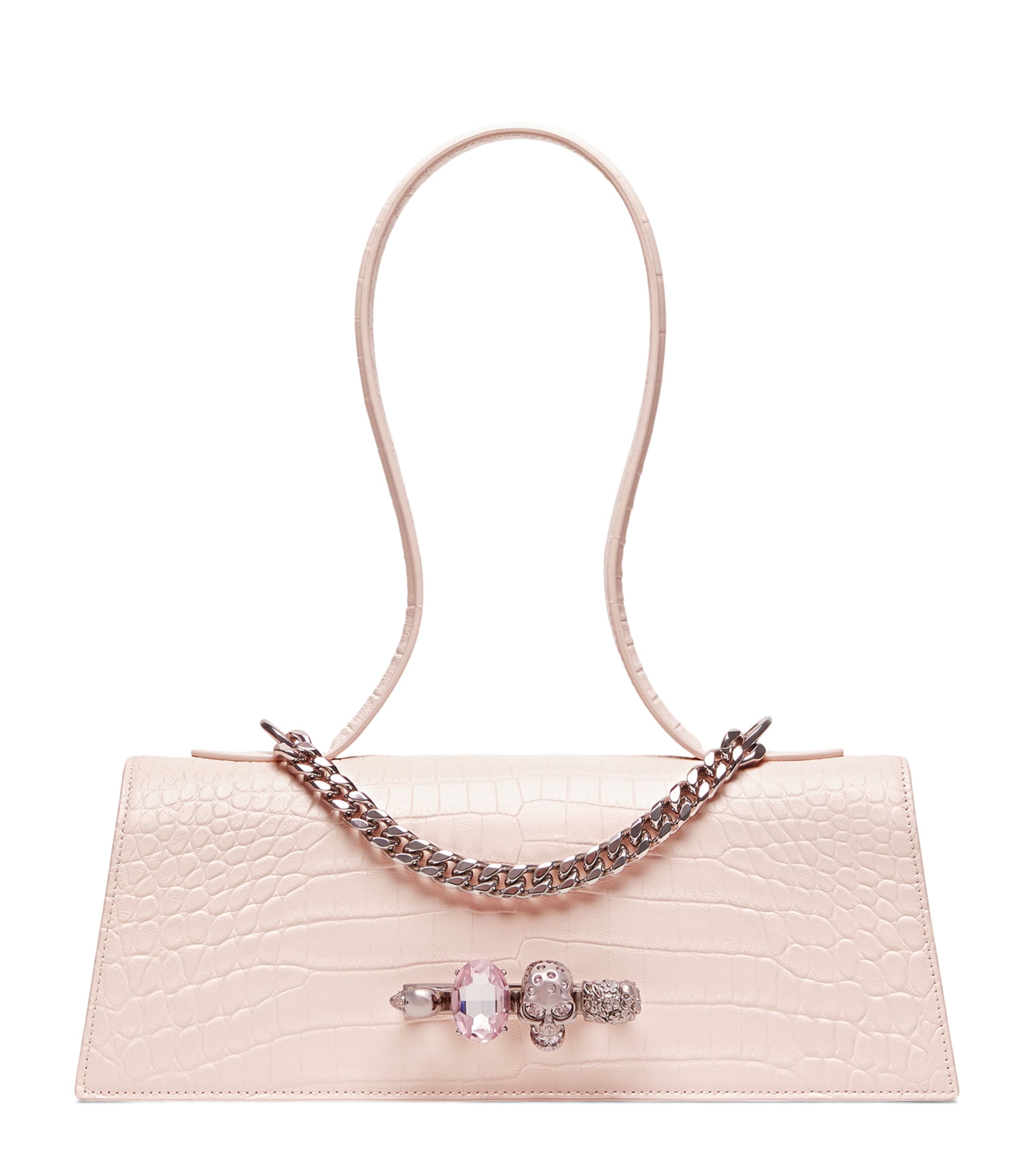 McQueen Leather Jewelled Top-Handle Bag