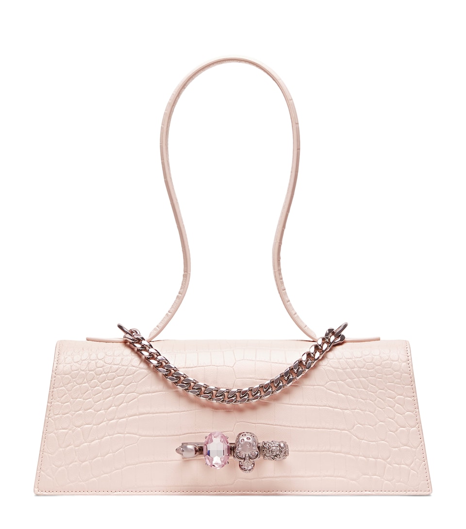 McQueen Leather Jewelled Top-Handle Bag