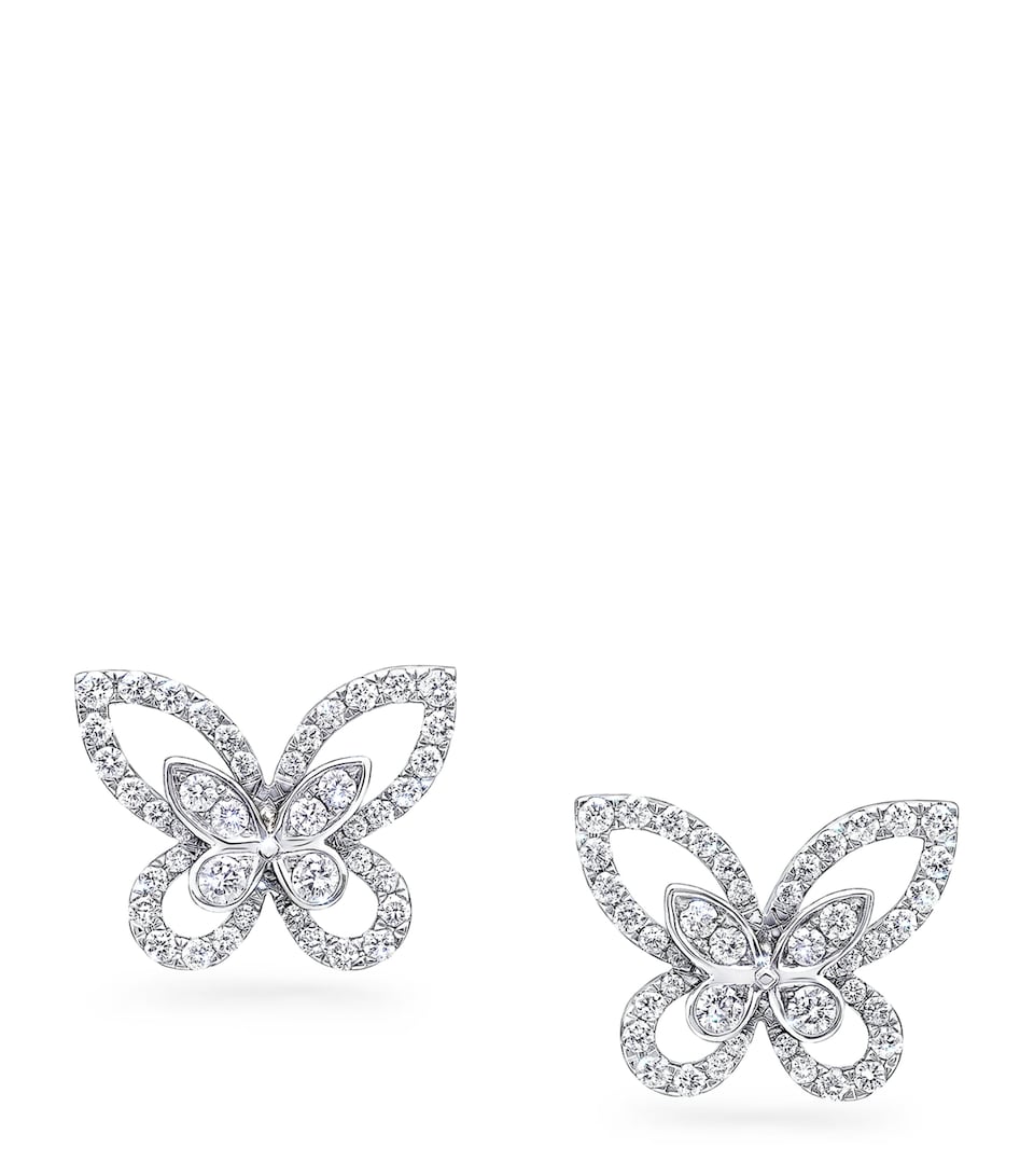 White Gold and Diamond Butterfly Earrings