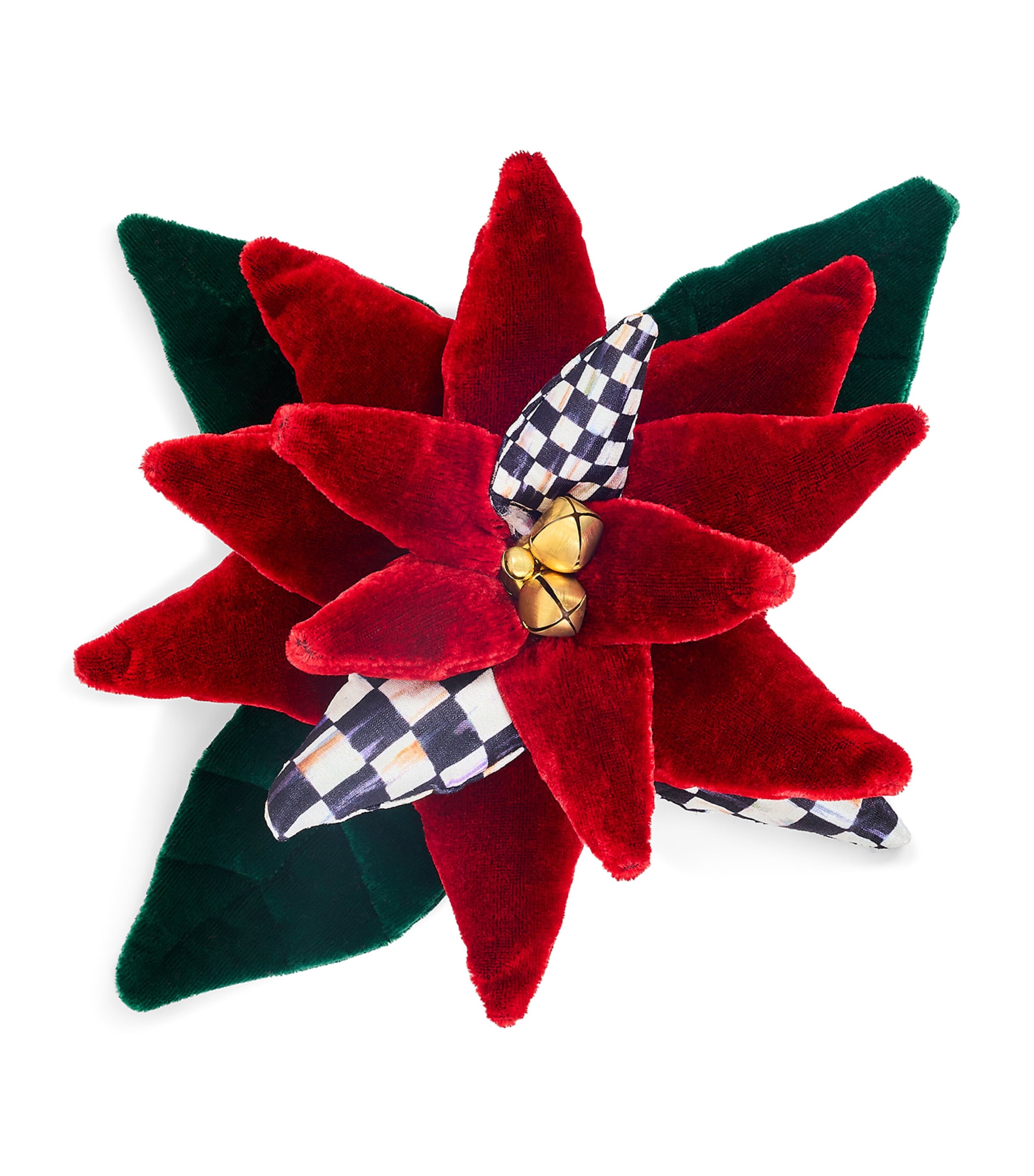 MacKenzie-Childs Small Velvet Poinsettia Clip Decoration Red