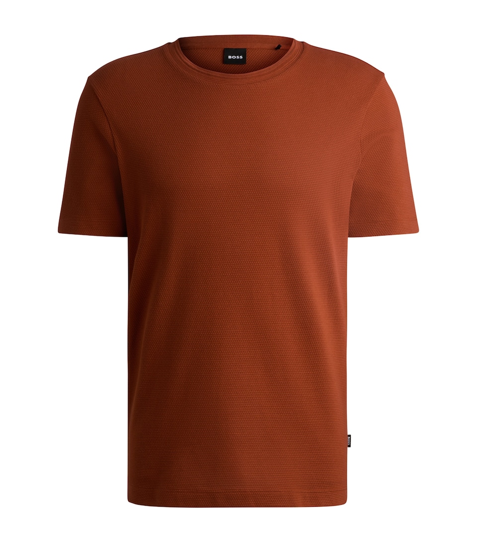 Cotton-Blend Bubble-Jacquard T-Shirt