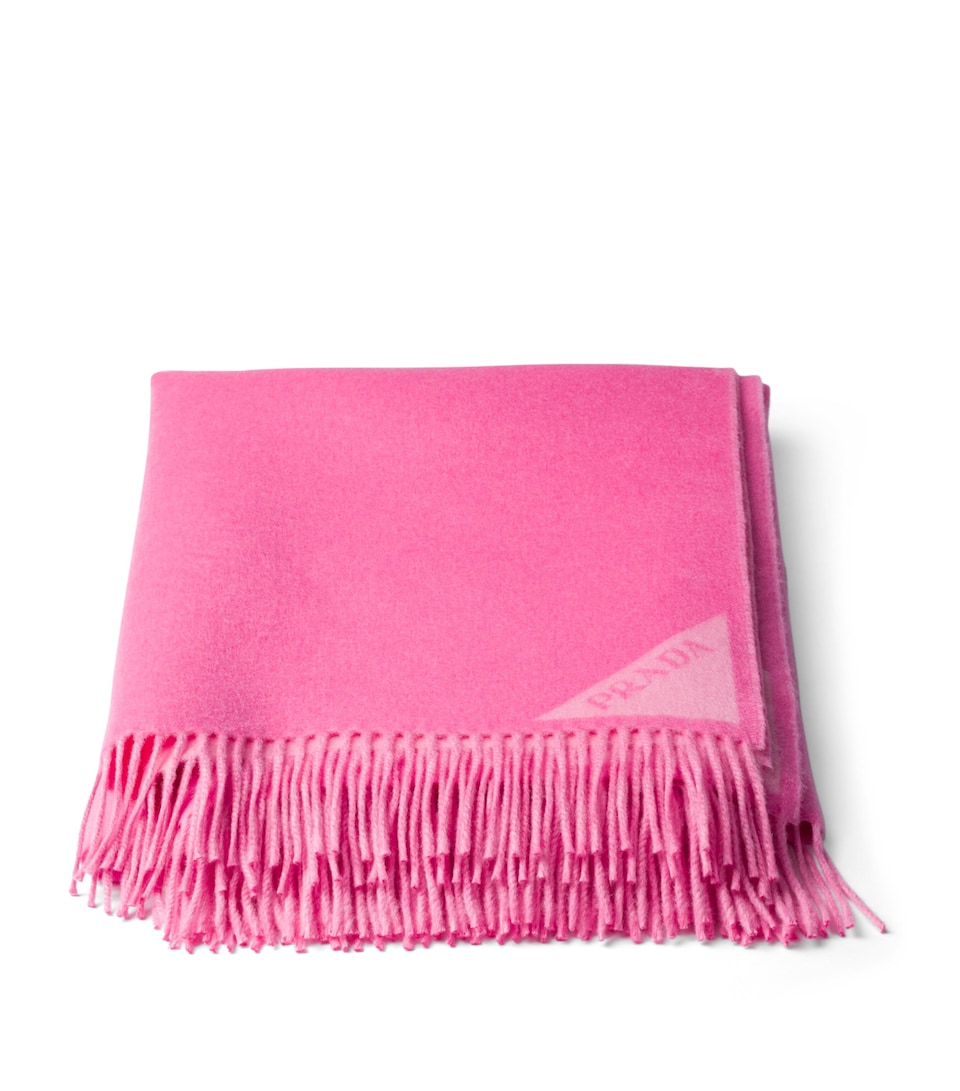 Wool-Cashmere Jacquard Logo Throw
