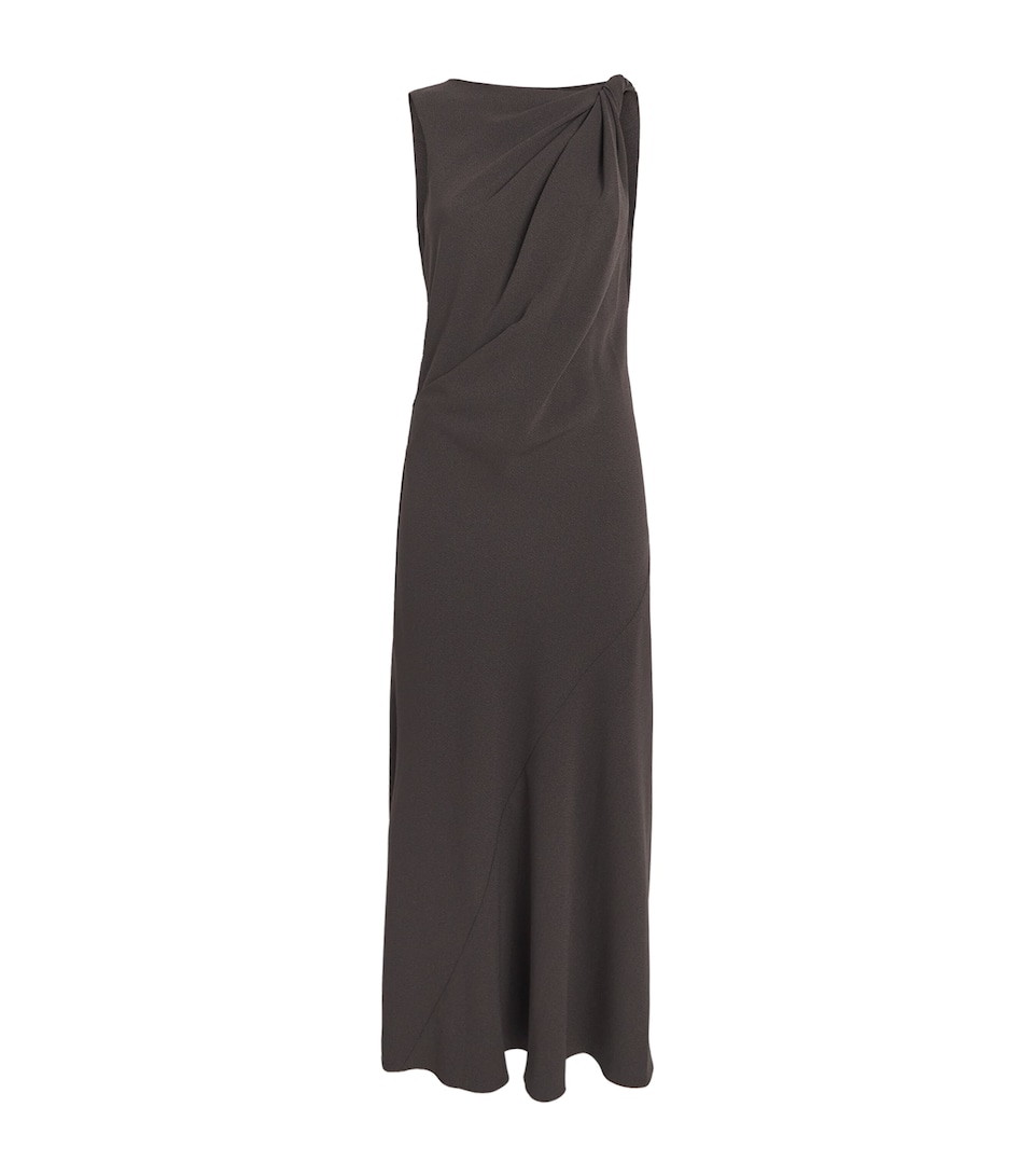 Theory Womens Shoulder Twist Maxi Dress Daj Cacao