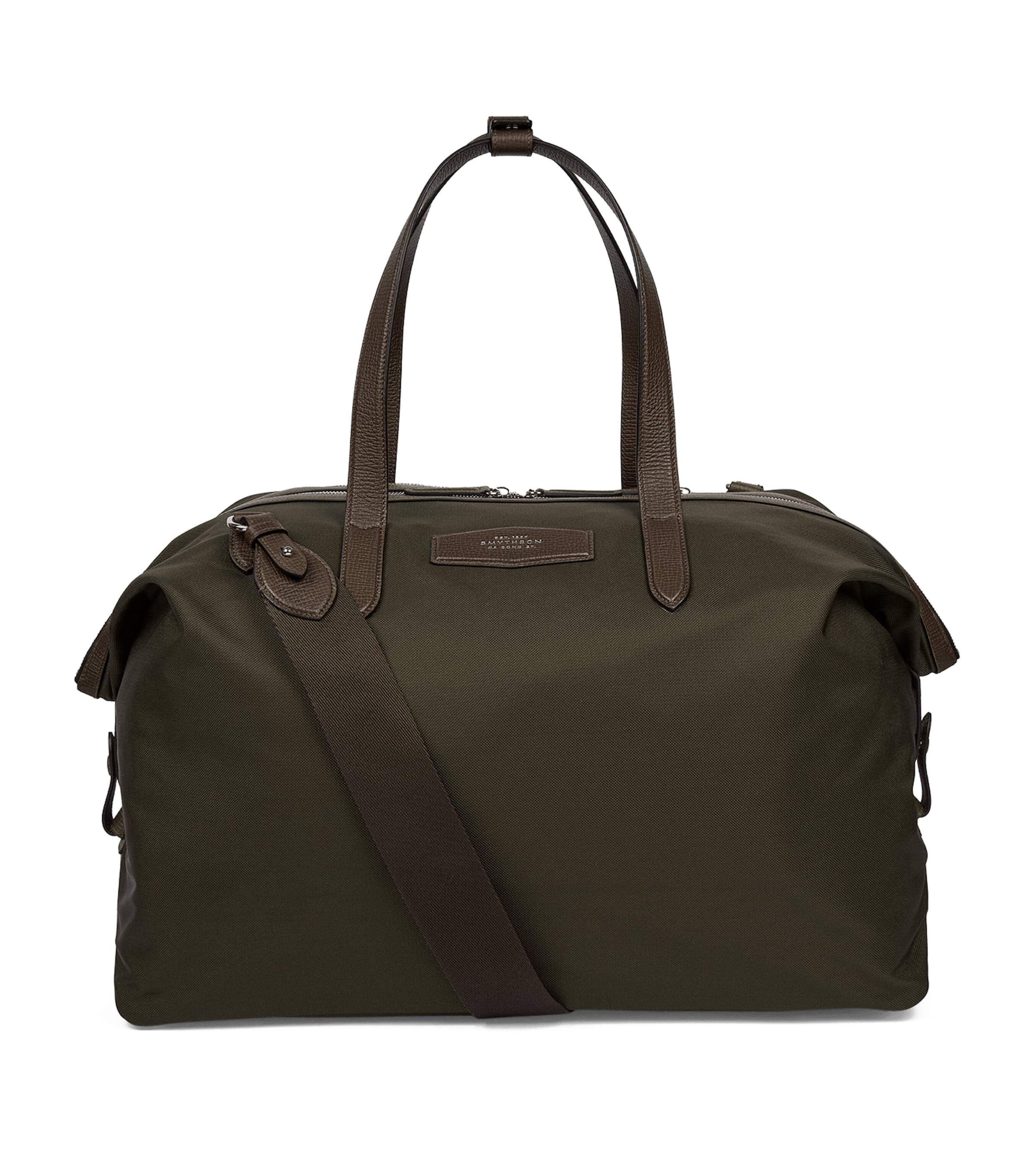 Smythson Canvas Norton Travel Bag Dark Moss