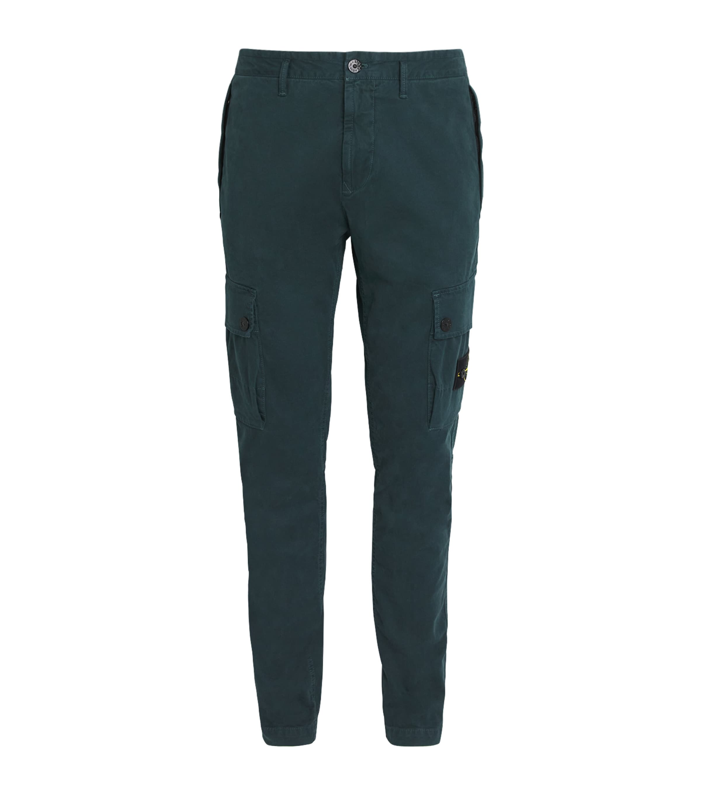 Stone Island Mens Stretch-Cotton Slim Cargo Trousers