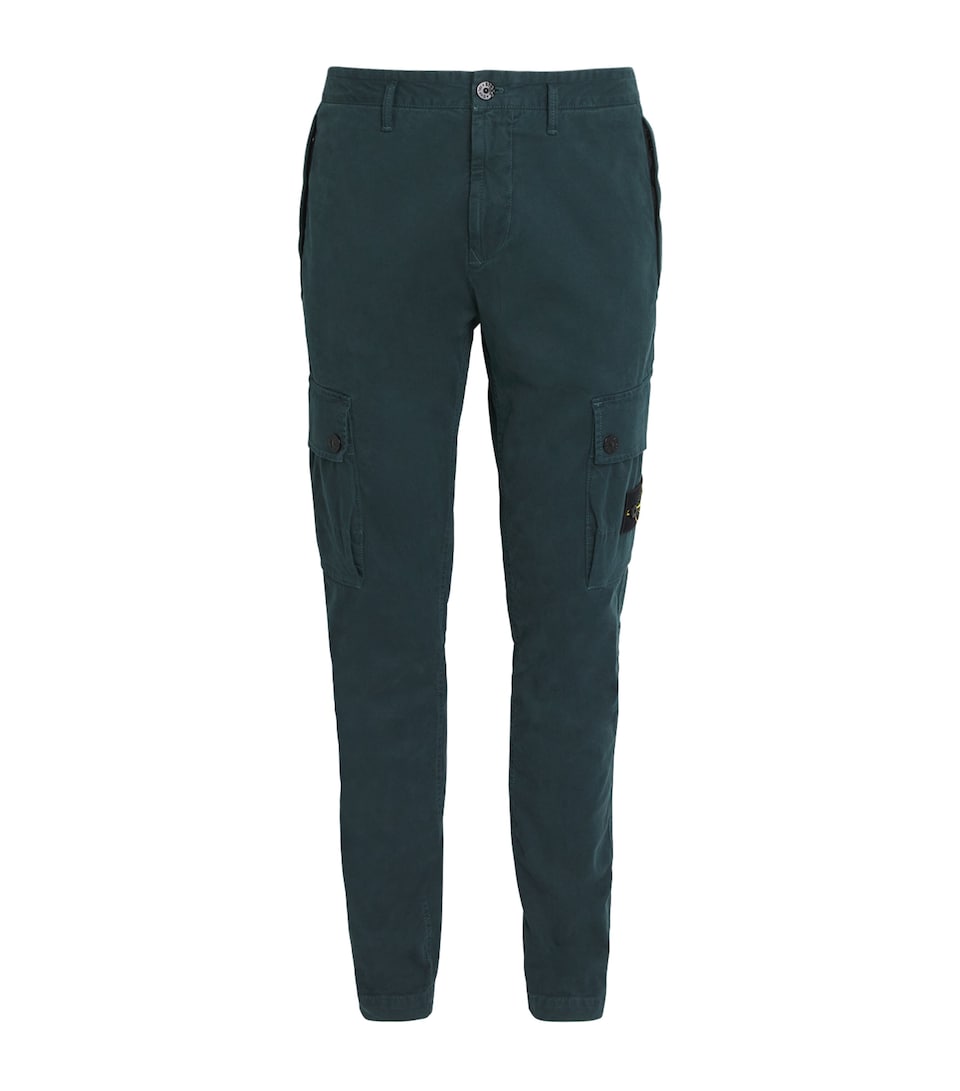 Stone Island Mens Stretch-Cotton Slim Cargo Trousers