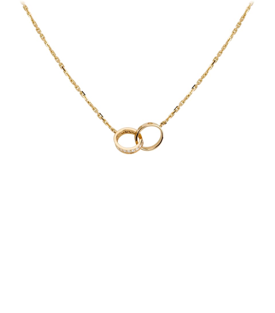 Yellow Gold and Diamond LOVE Necklace
