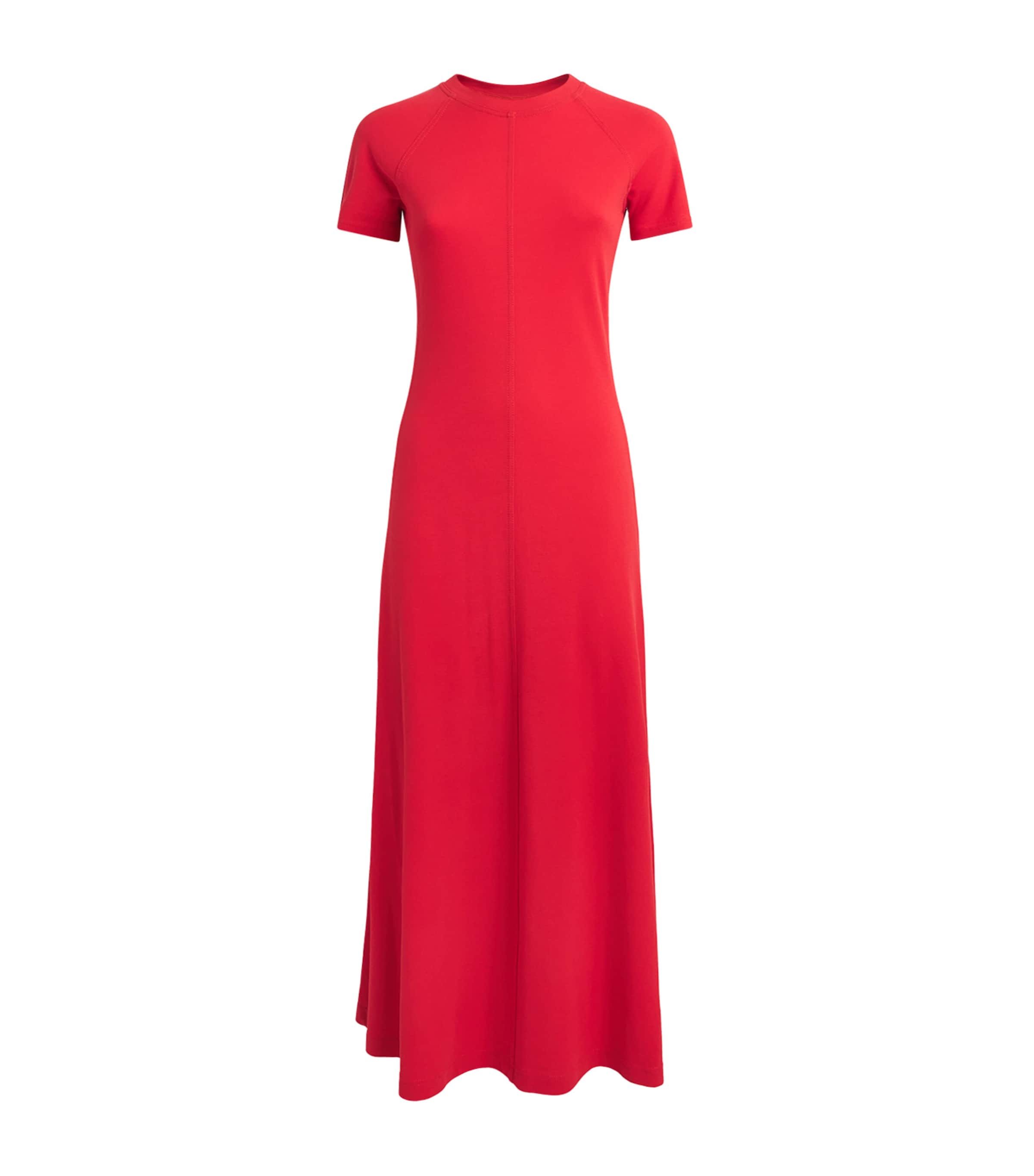 ME+EM Womens Cotton A-Line Midi Dress Lipstick Red