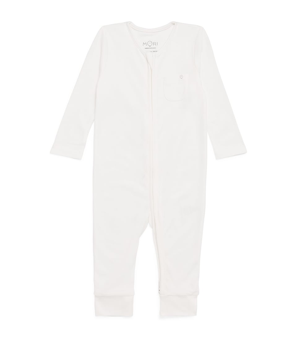 MORI Clever Zip All-In-One Pyjamas (9-12 Months) White