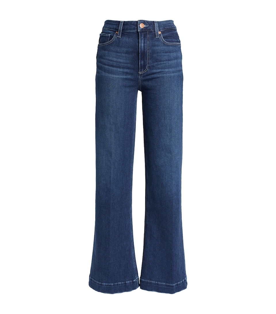 PAIGE Womens Leenah Wide-Leg Jeans Black Shadow