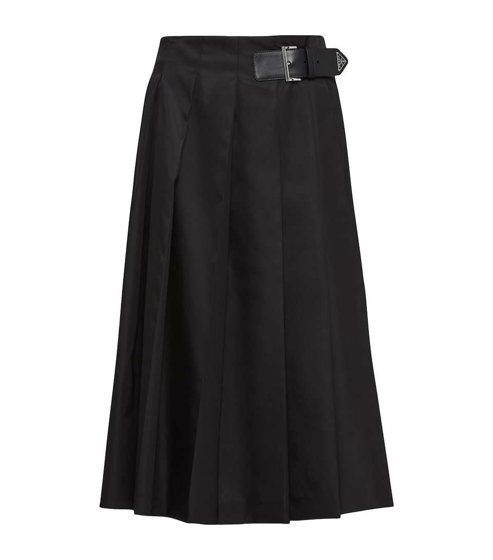 Re-Nylon Pleated Midi Skirt