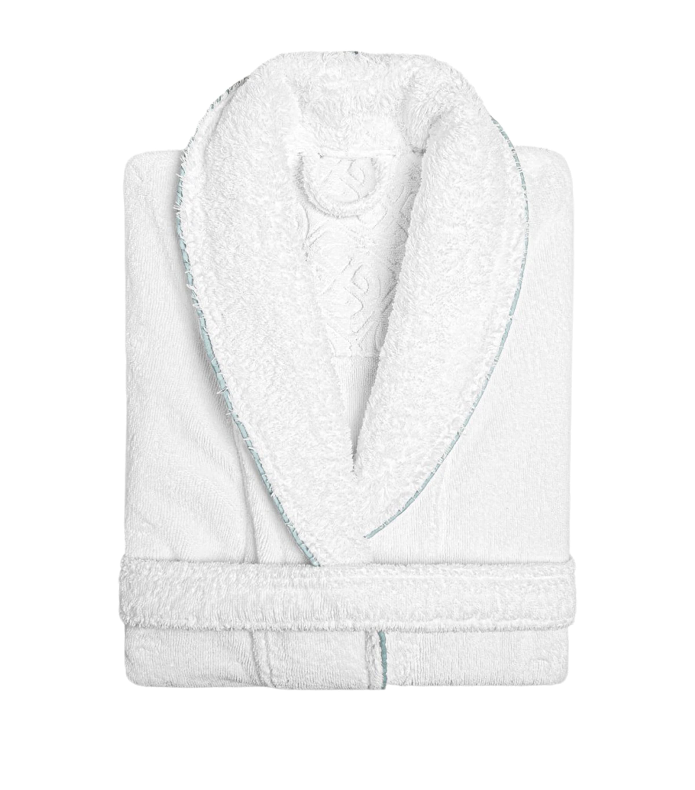 GRACCIOZA Cotton Portobello Bathrobe (Extra Large) White/seamist
