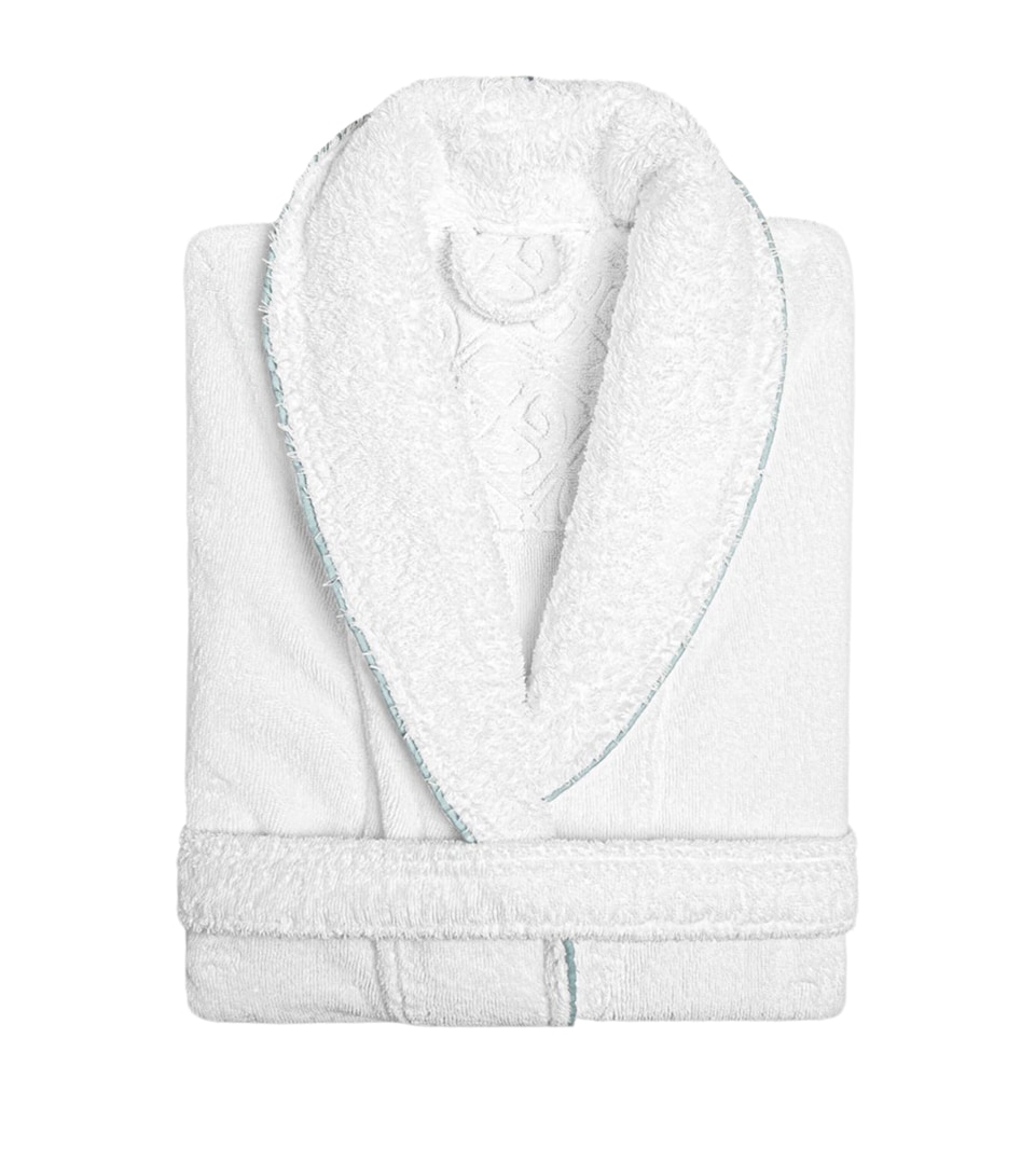 GRACCIOZA Cotton Portobello Bathrobe (Extra Large) White/seamist