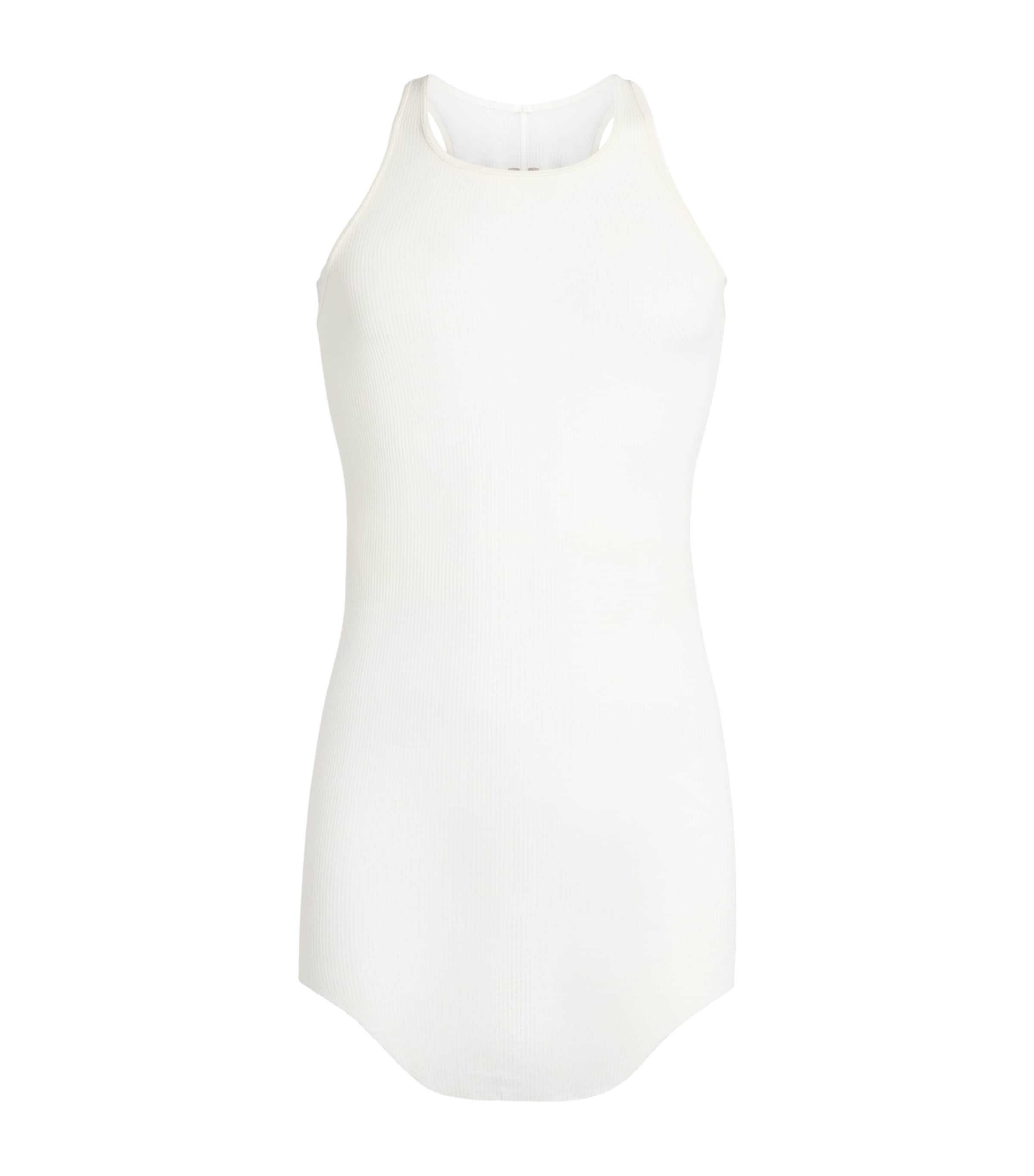Rick Owens Mens Basic Rib Tank Top Milk