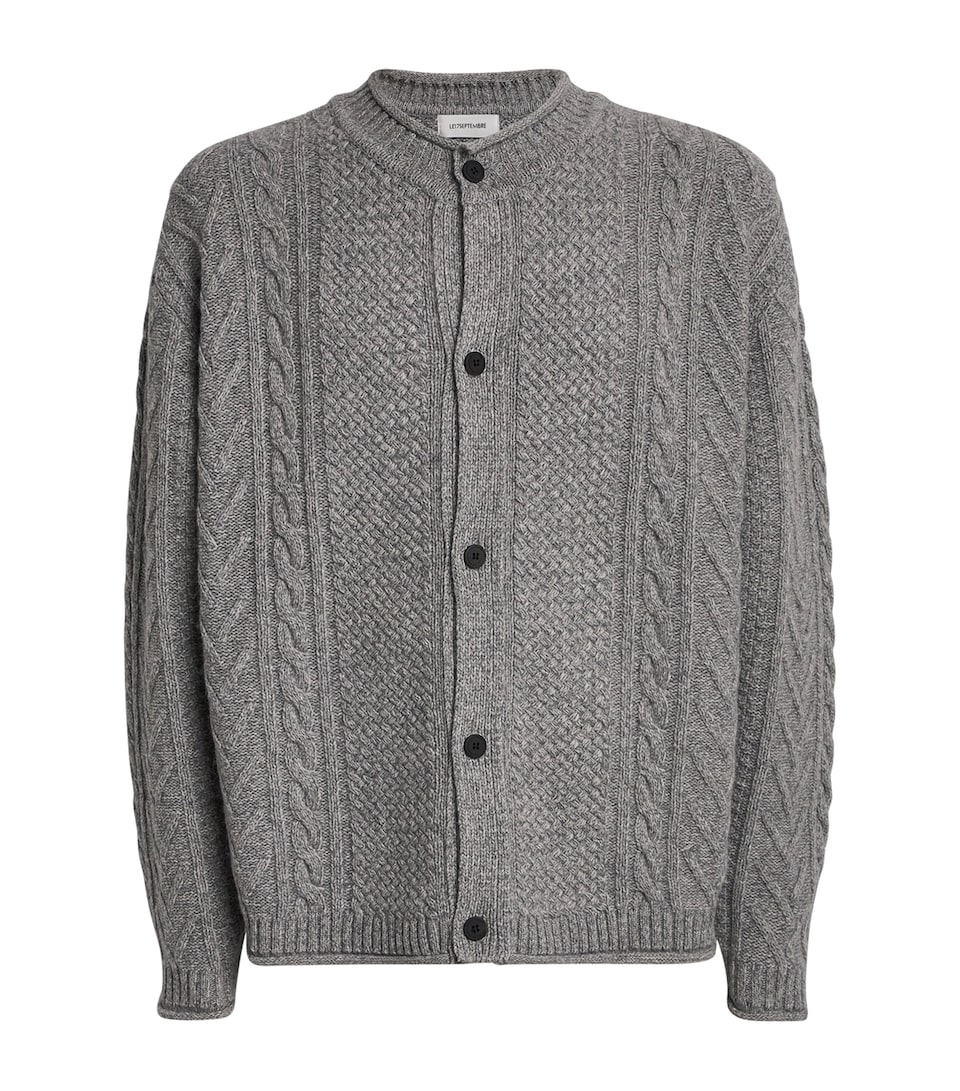 Wool-Blend Textured Cardigan