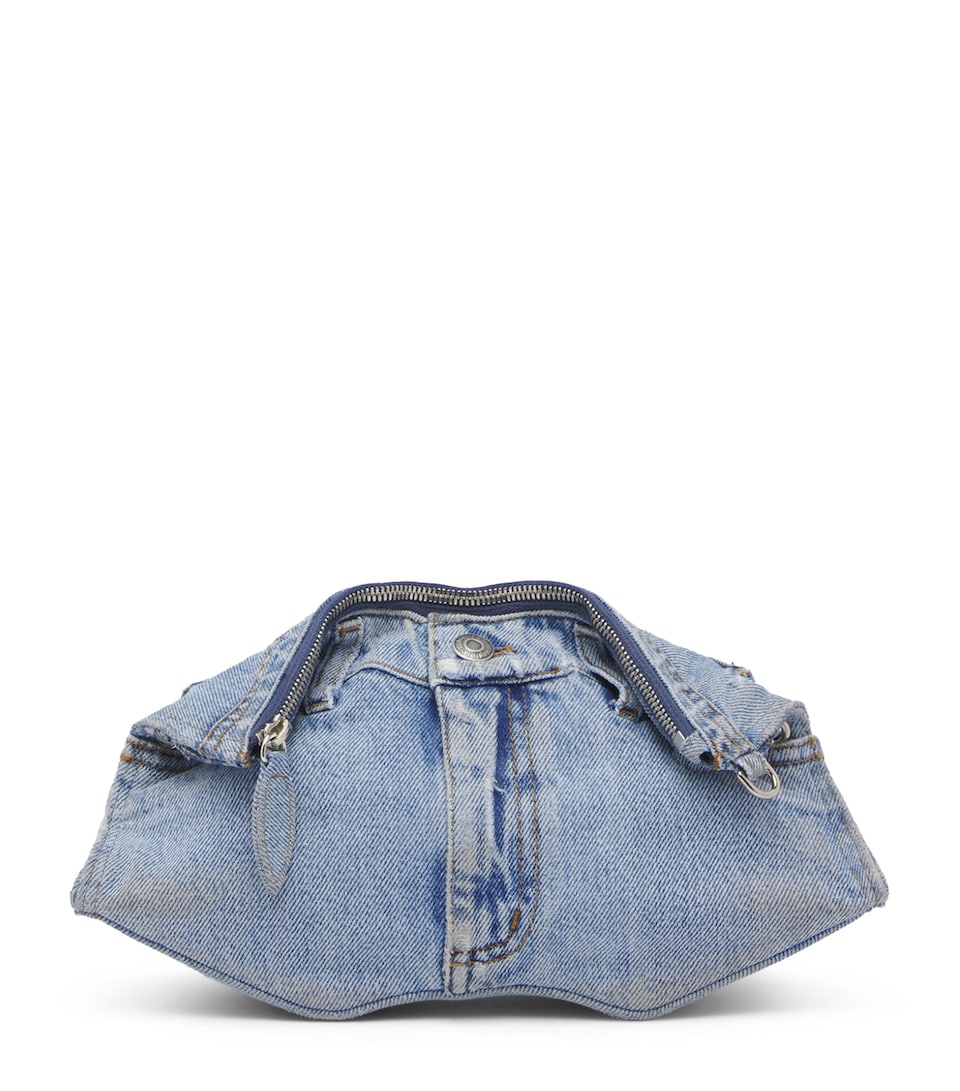 McQueen Denim Manta Pouch