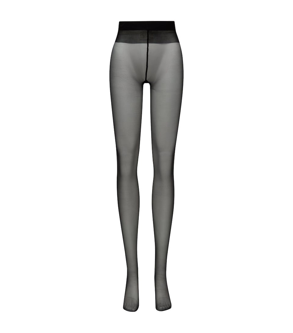 Saint Laurent Womens Sheer Cassandre Tights