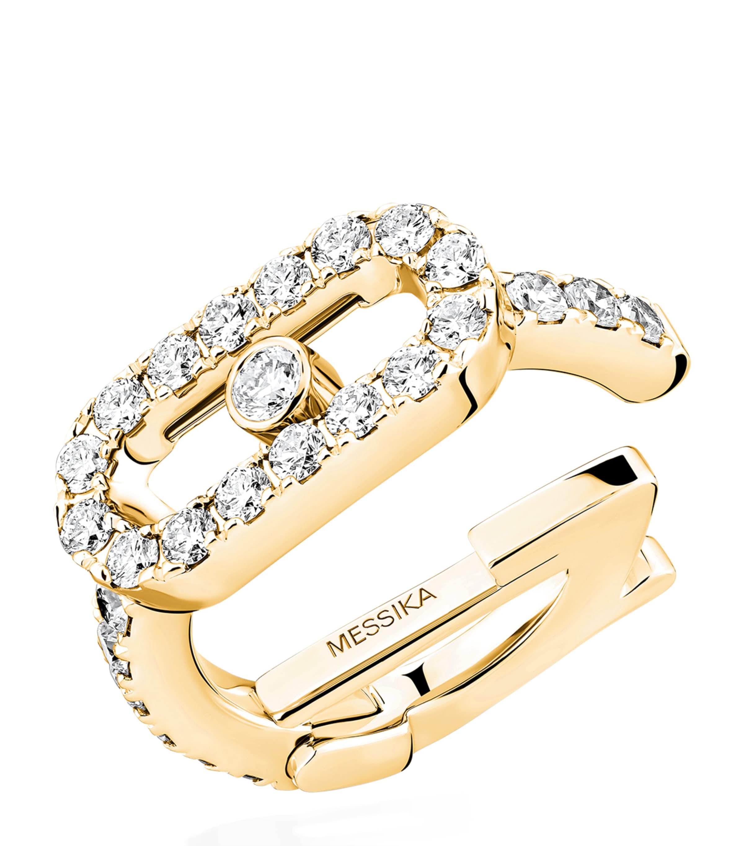 Messika Move Uno Pink Gold and Diamond Ear Cuff White Gold