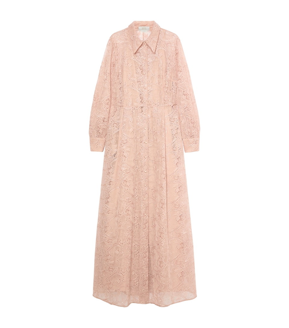 Marina Rinaldi Womens Embroidered Maxi Shirt Dress Skin