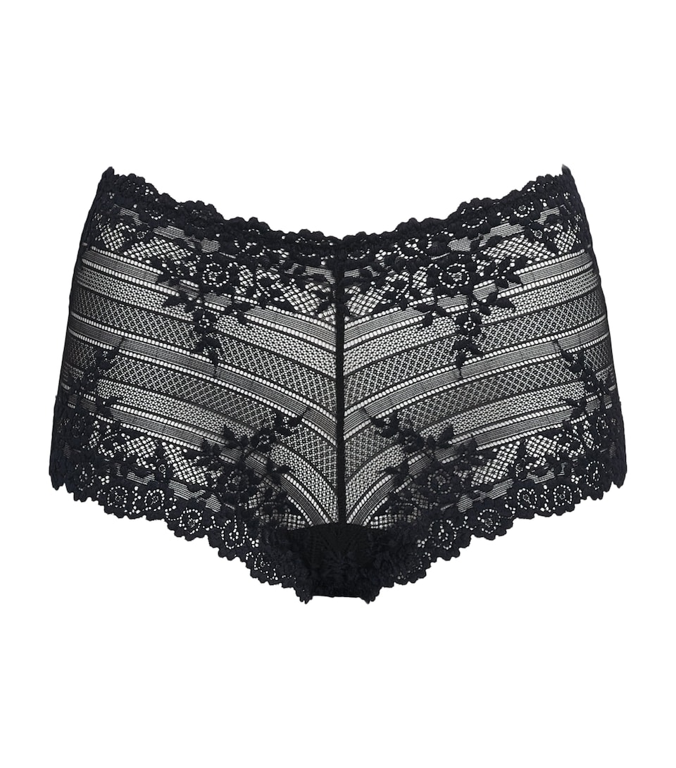 Wacoal Womens Embrace Lace Boy Shorts Black/night Sky