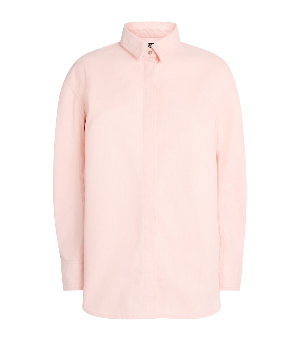 Jacquemus Womens De-Nîmes Denim Shirt Light Pink