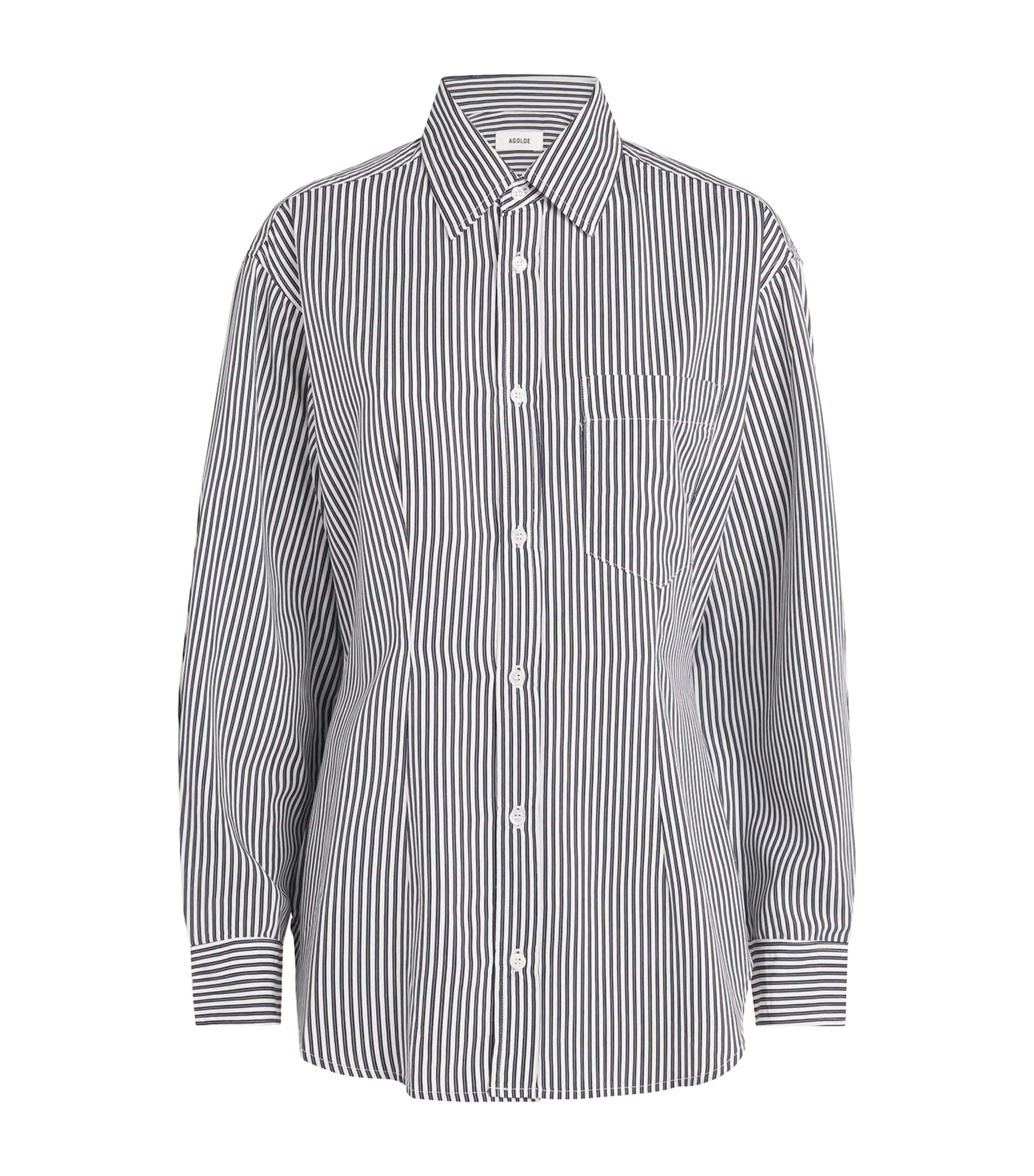 AGOLDE Womens Stripe Cinch Shirt Slnst Solene Stripe