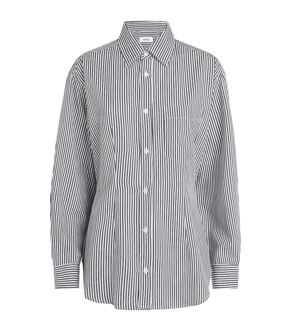 AGOLDE Womens Stripe Cinch Shirt Slnst Solene Stripe