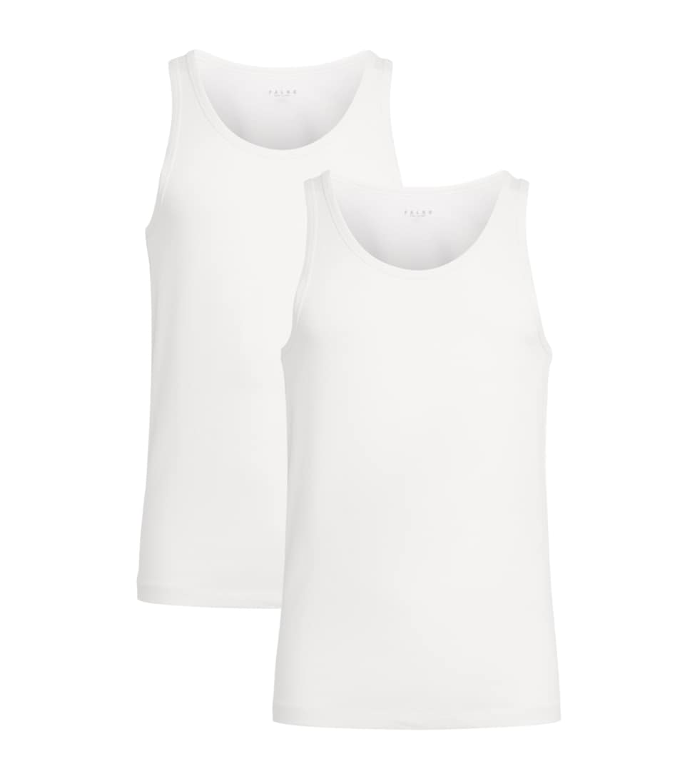 Falke Mens Egyptian Cotton Vests (Pack of 2) White