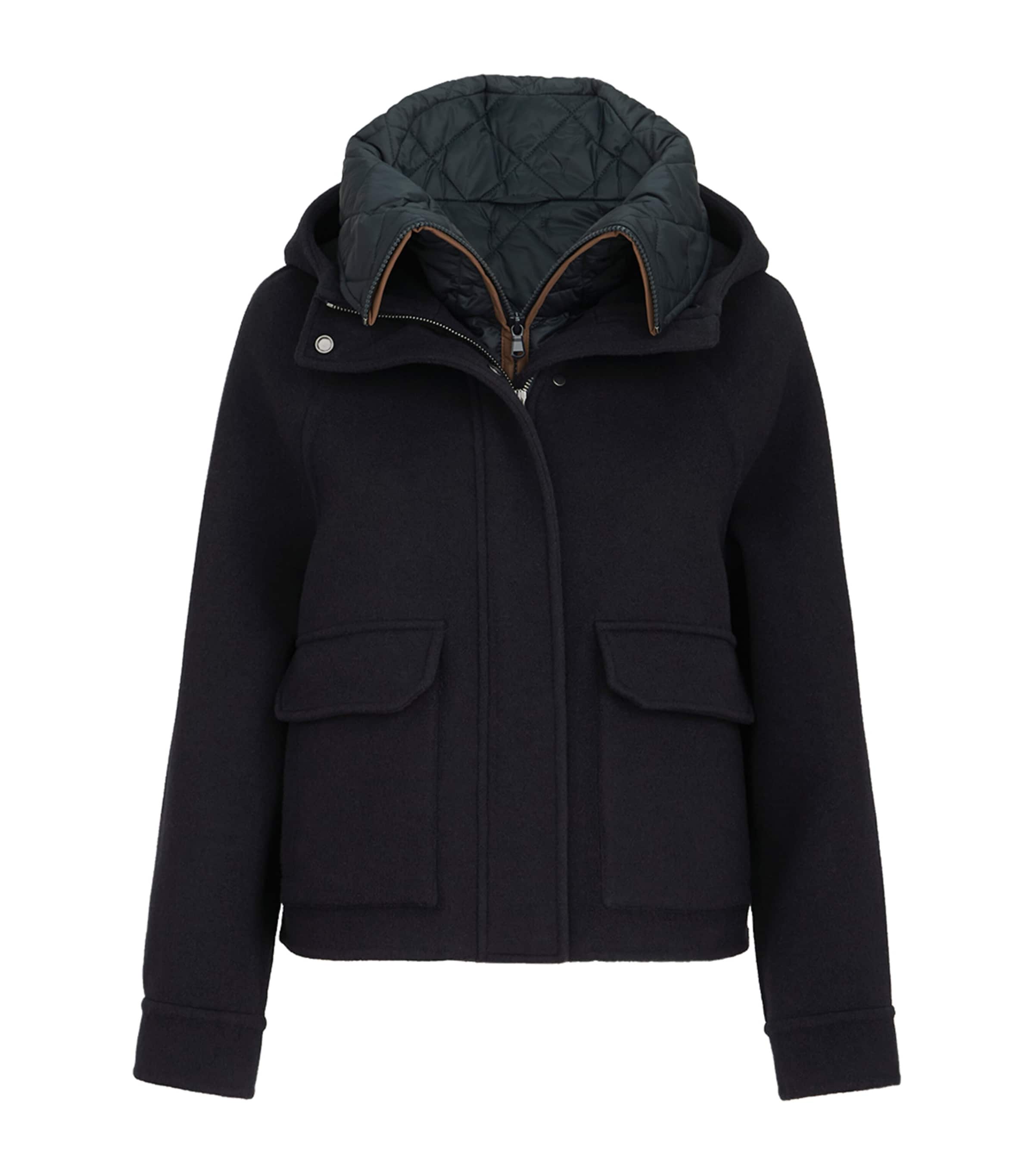 Brunello Cucinelli Womens Virgin Wool-Cashmere Jacket Blu