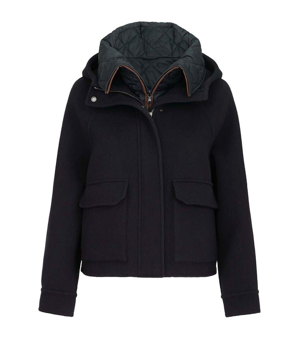 Brunello Cucinelli Womens Virgin Wool-Cashmere Jacket Blu