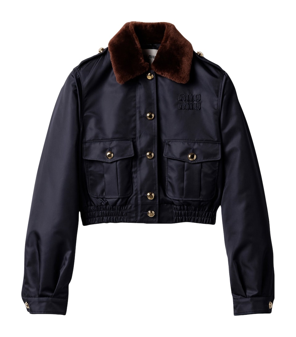Miu Miu Womens Technical Gazar Bomber Jacket