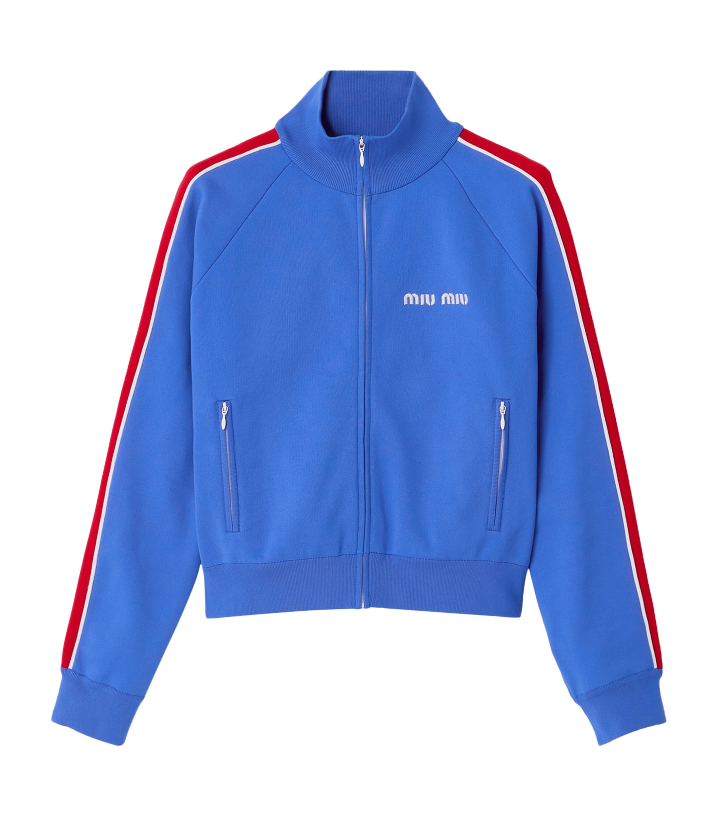 Miu Miu Womens Logo Zip-Up Jacket