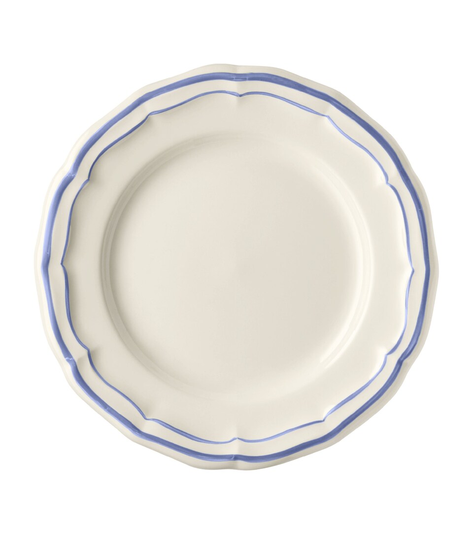Gien Set of 4 Filet Bleu Canape Plates (16cm) White, Blue