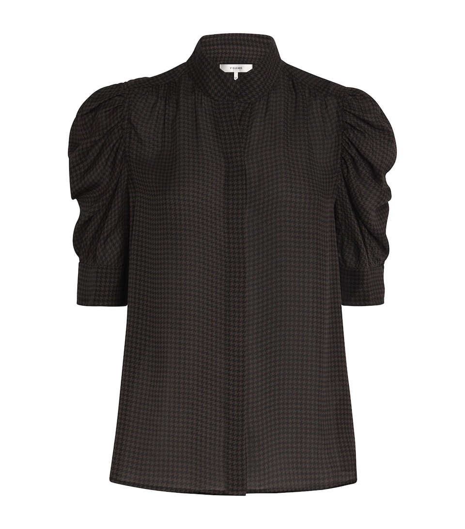 Silk Houndstooth Gillian Top