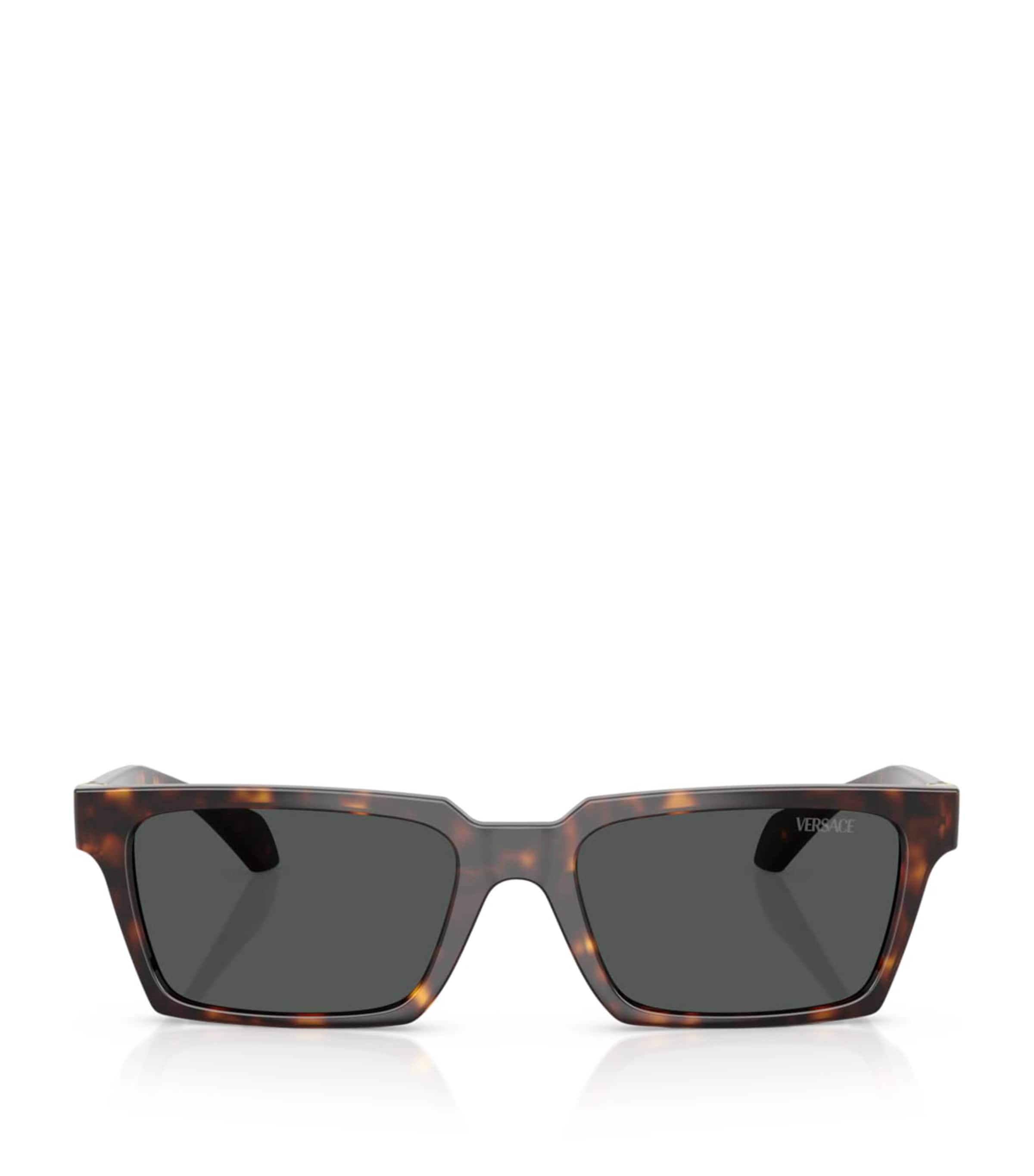 Versace Tortoiseshell Rectangular Sunglasses