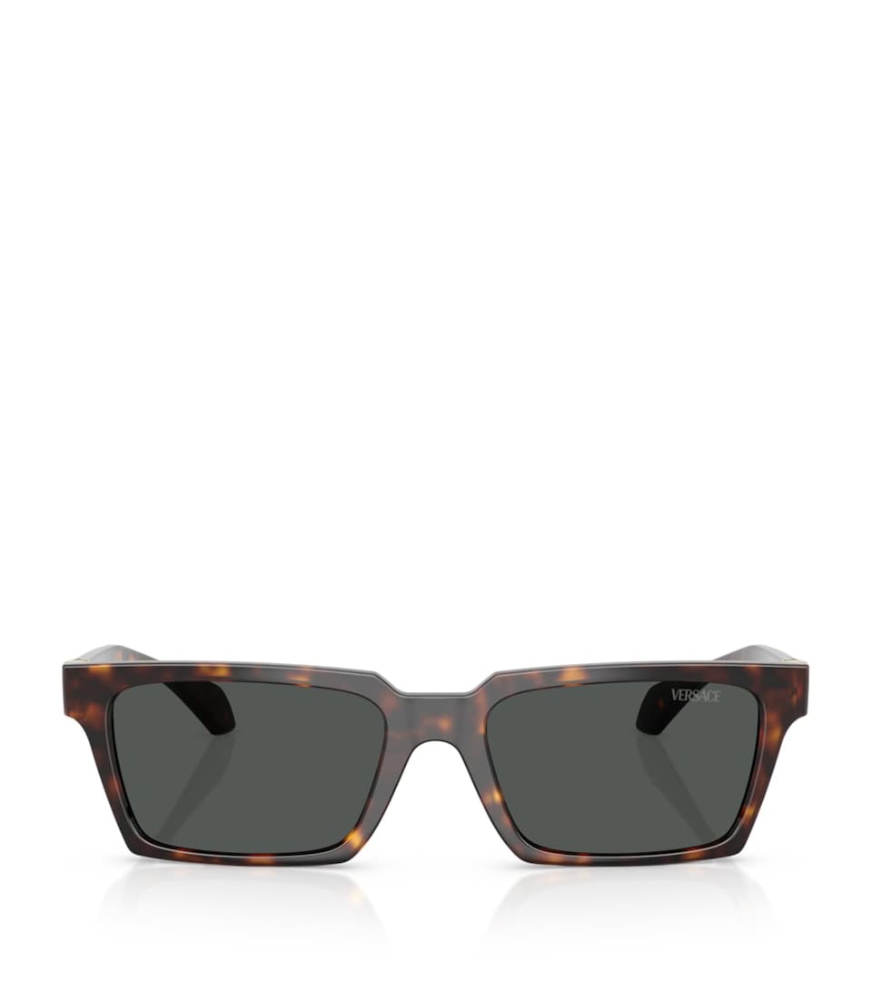 Versace Tortoiseshell Rectangular Sunglasses