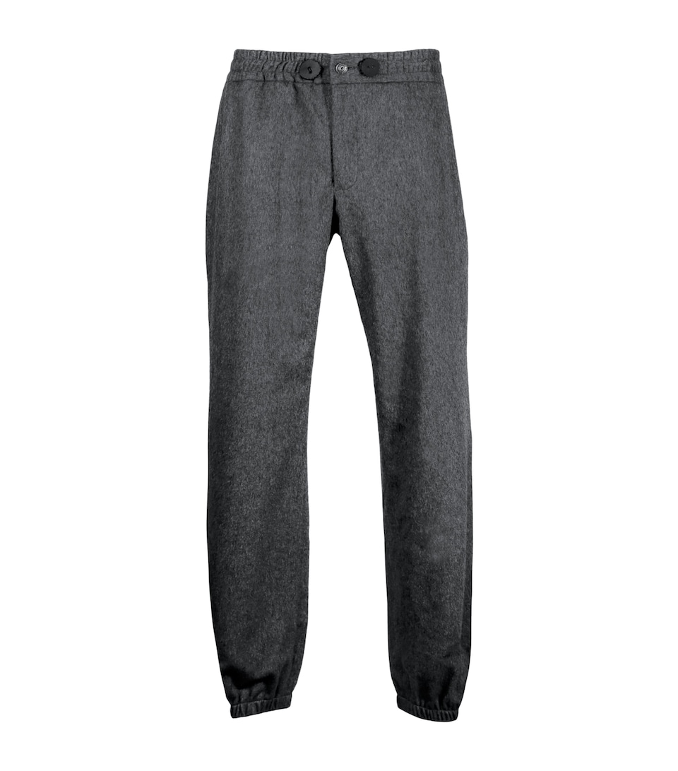Alan Scott Mens Cashmere-Blend Sweatpants Mid Grey