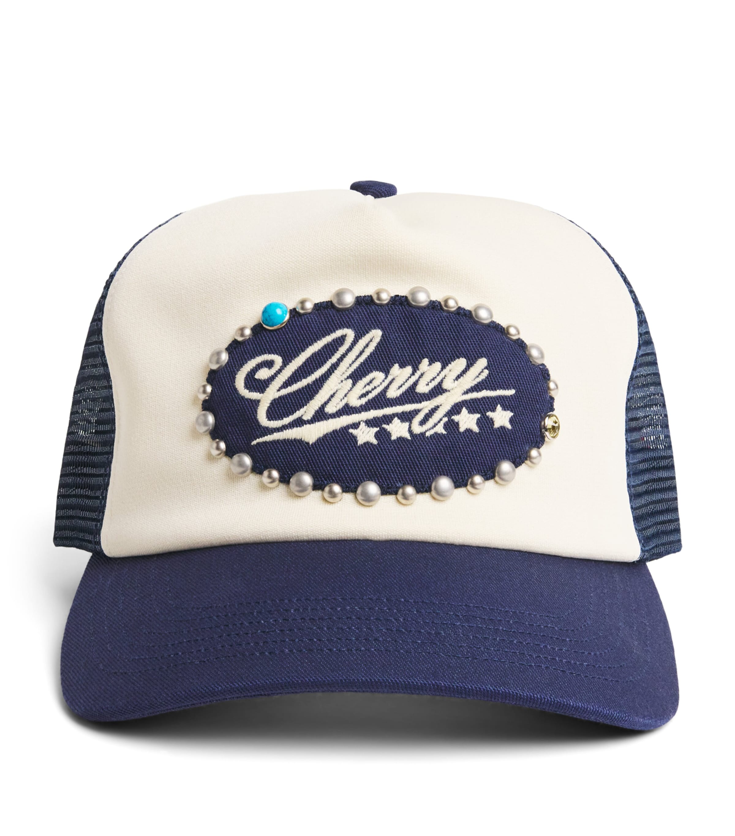 Cherry Los Angeles Turquoise Cherry Trucker Cap Navy